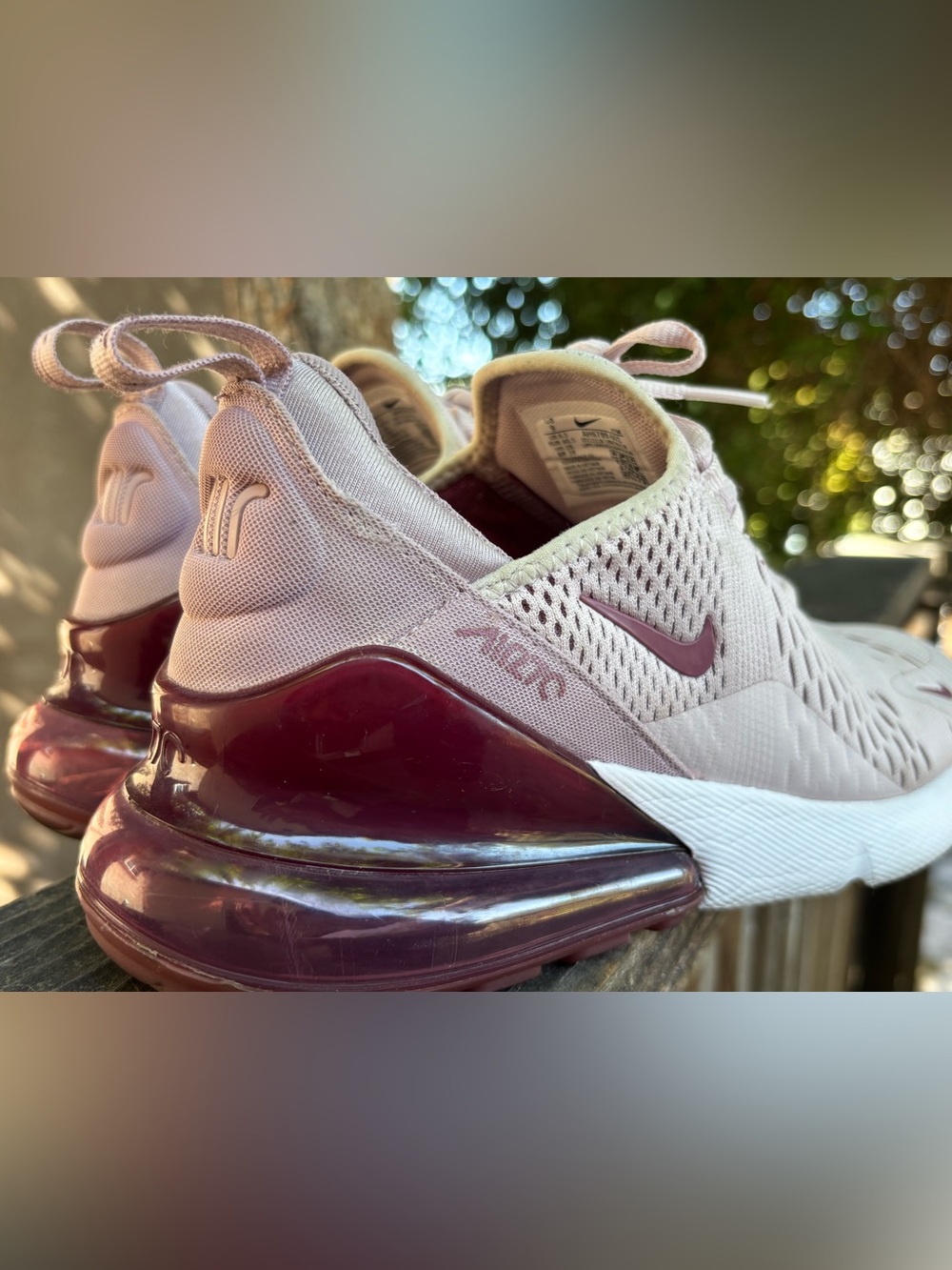 Nike Air Max 270 Sneakers- Women’s Size 9 Barely Rose/Vintage Wine - Picture 8 of 13